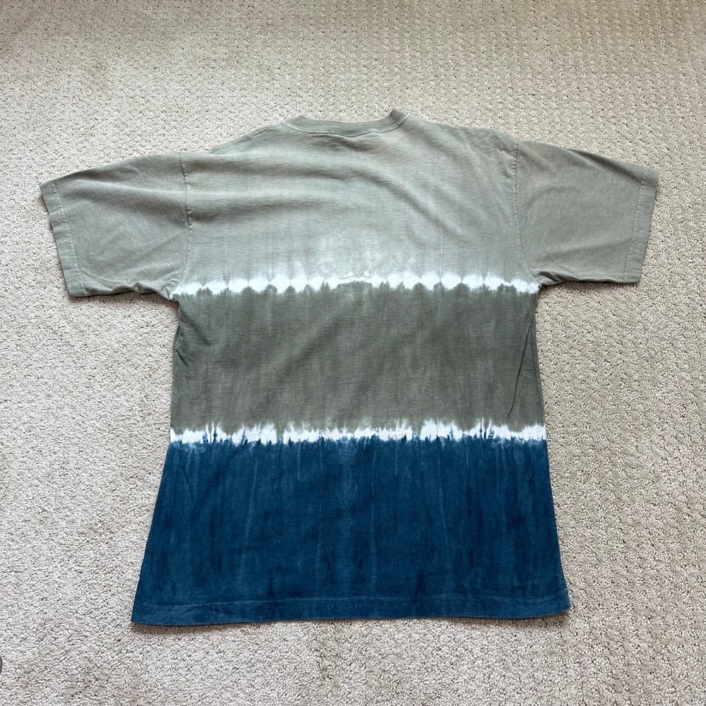 Vintage Tie Dye T-Shirt Men's Medium Blue Green Single Stitch 90s Grunge Skate